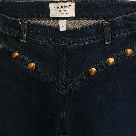 Frame Denim Jeans Studded Yoke High Waist 26 - Picture 4 of 12